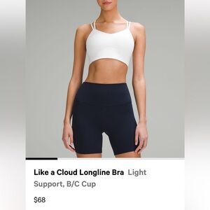 Like a cloud white lululemon sports bra